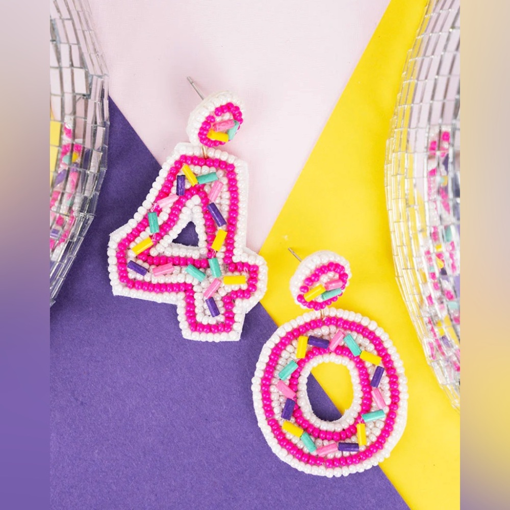 Forty earrings! Birthday earrings!
